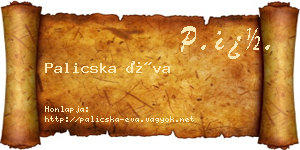Palicska Éva névjegykártya