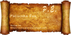 Palicska Éva névjegykártya